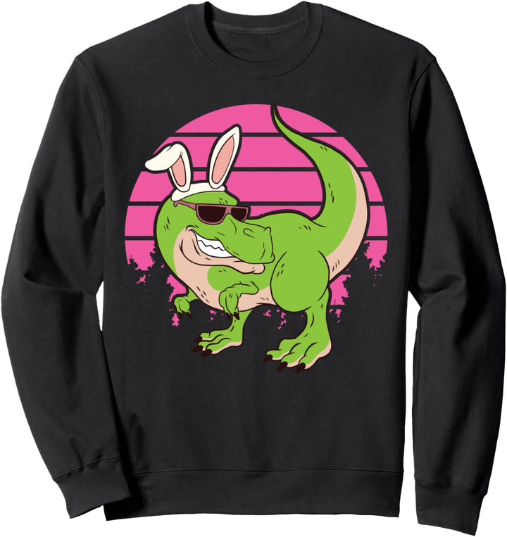 Ostern Dinosaurier Hase Kinder Jungen Mädchen Vintage Retro Sweatshirt