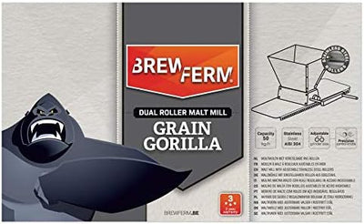 Brouwland Brewferm Grain Gorilla Malzmühle, RVS, Grau, 5 Liter