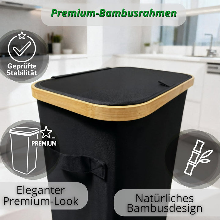 Gelber Sack Ständer 80L – für 62×90 cm Gelbe Säcke – Mülleimer mit Deckel - Müllsackständer für Gelb