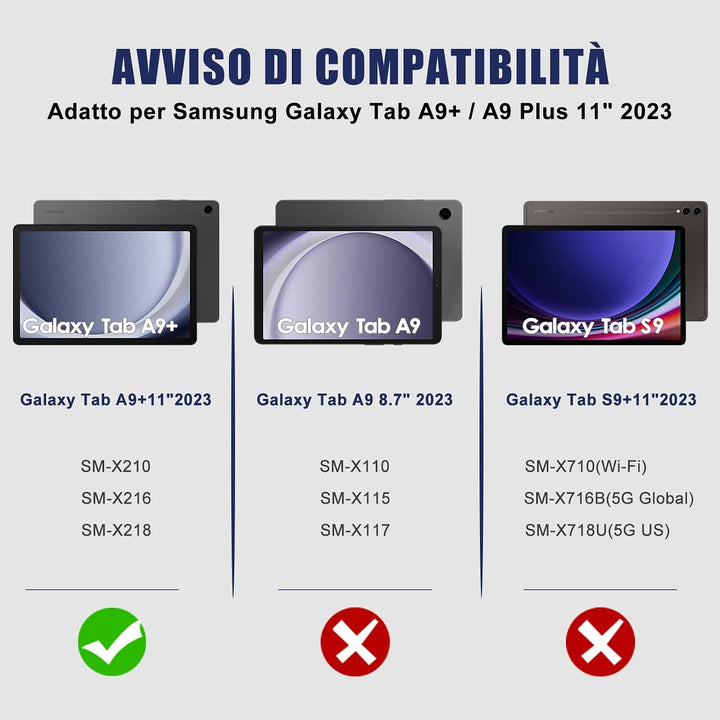 Tastatur Hülle für Samsung Galaxy Tab А9 Plus 2023 11 Zoll,Italienisches Layout