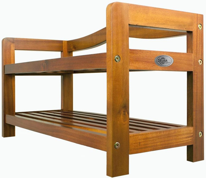 Casaria® Schuhregal mit 2 Ebenen 75x26x42cm FSC®-Zertifiziert Akazien Holz Massiv Bad Diele Flur Bad
