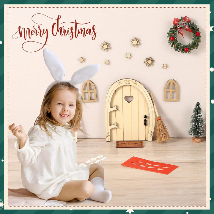 Fulasofia Wichteltür Set 64 PCS, Wichtel Zubehör Weihnachten, Wichtel Baustelle Set, Weihnachtswicht