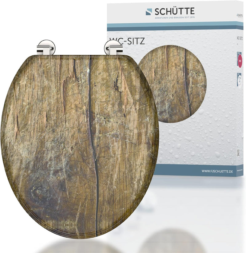 Schütte SOLID WOOD Sitz Holzkern, Toilettensitz passend für viele handelsüblichen WC-Becken, max. Be