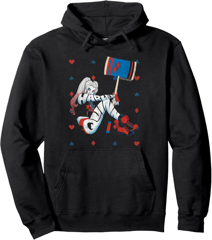 Batman Harley Quinn Playing Card Suit Pullover Hoodie