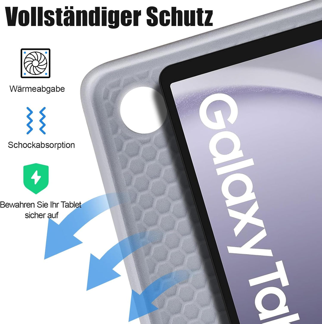 Samsung Galaxy Tab A9+ Hülle mit Tastatur - Galaxy Tab A9 Plus Hülle mit Tastatur, (Deutsches) Tasta