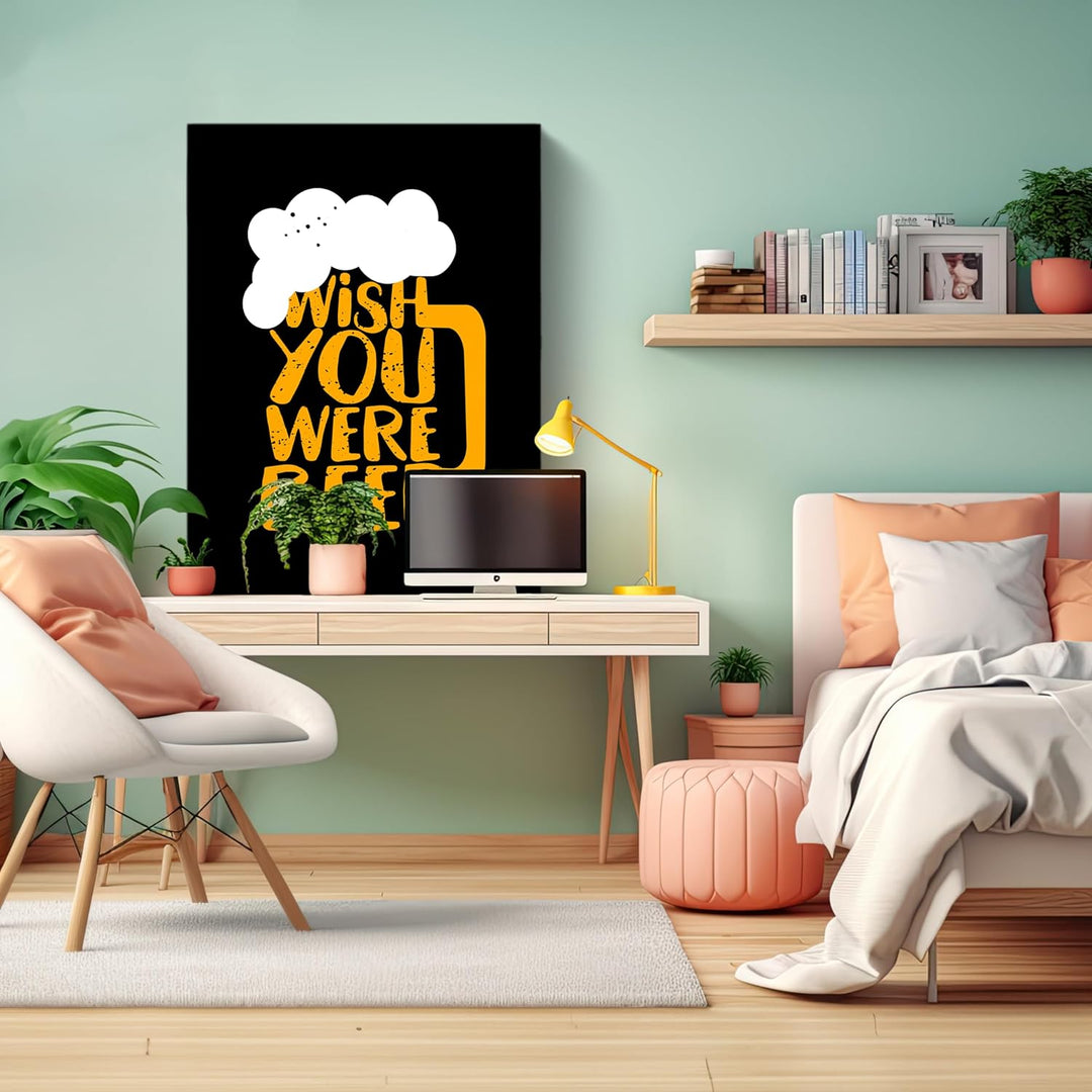 wandmotiv24 Leinwandbild Essen & Trinken, 80x60cm, Hochformat, Spruch, Bier, Deko, Bilder auf Leinwa