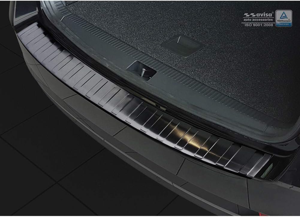Avisa Schwarz Edelstahl Heckstossstangenschutz kompatibel mit Skoda Octavia III Kombi Facelift 2017-