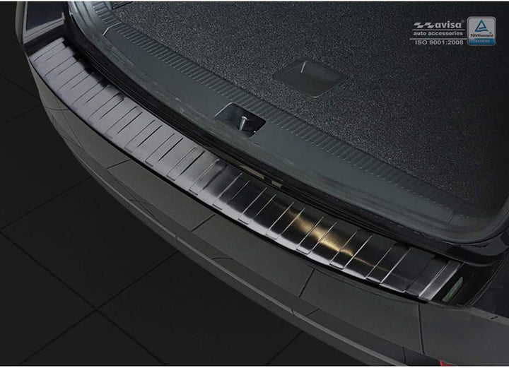 Avisa Schwarz Edelstahl Heckstossstangenschutz kompatibel mit Skoda Octavia III Kombi Facelift 2017-