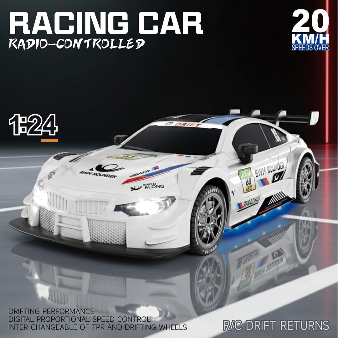 Ferngesteuertes Auto 1:24 Scale Drift Car 4WD 2.4GHz RC Drift Auto 20KM/H Hohe Geschwindigkeit Rennw