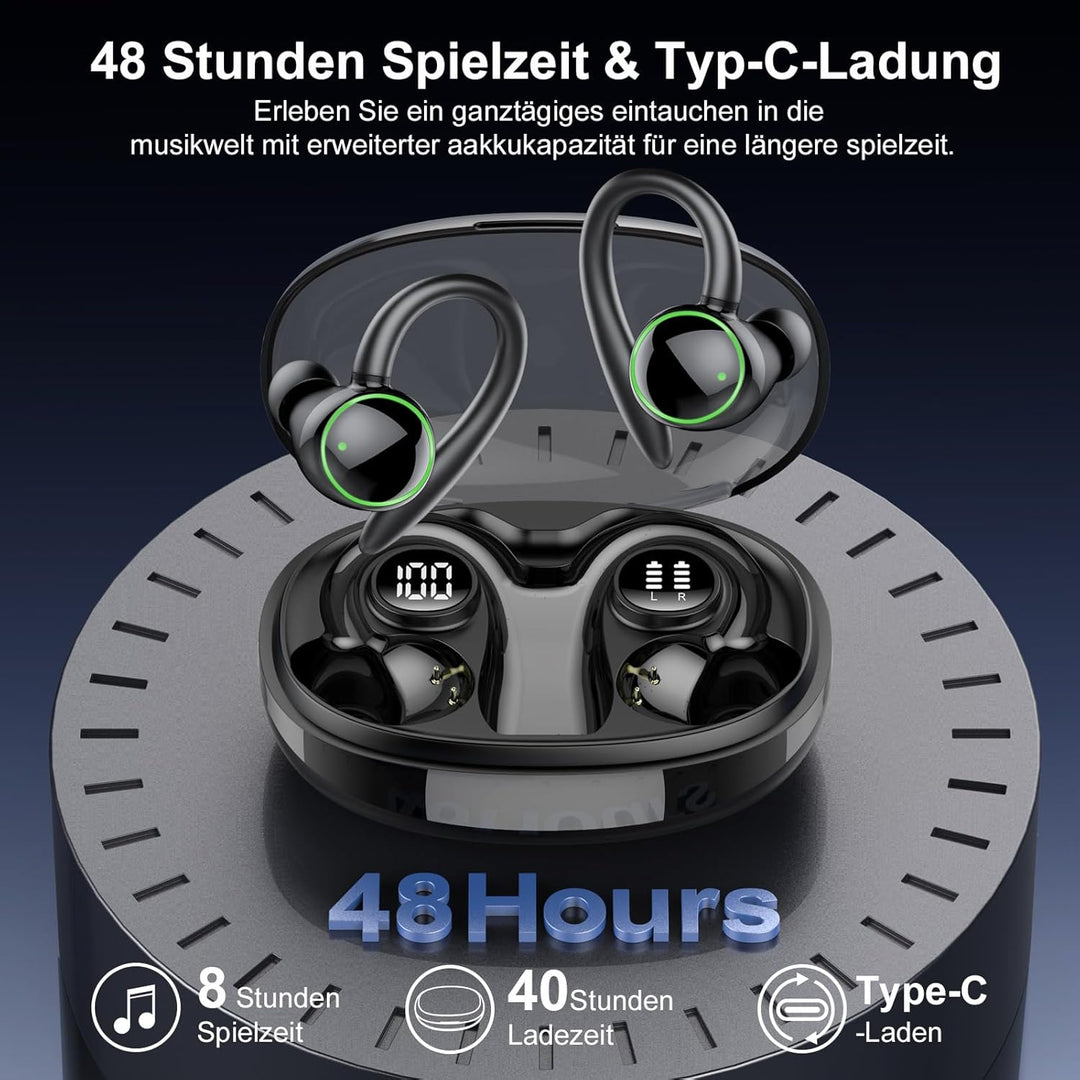 Bluetooth kopfhörer sport, Kopfhörer Kabellos Bluetooth 5.3 mit 4 Mic, In Ear Kopfhörer Bluetooth EN