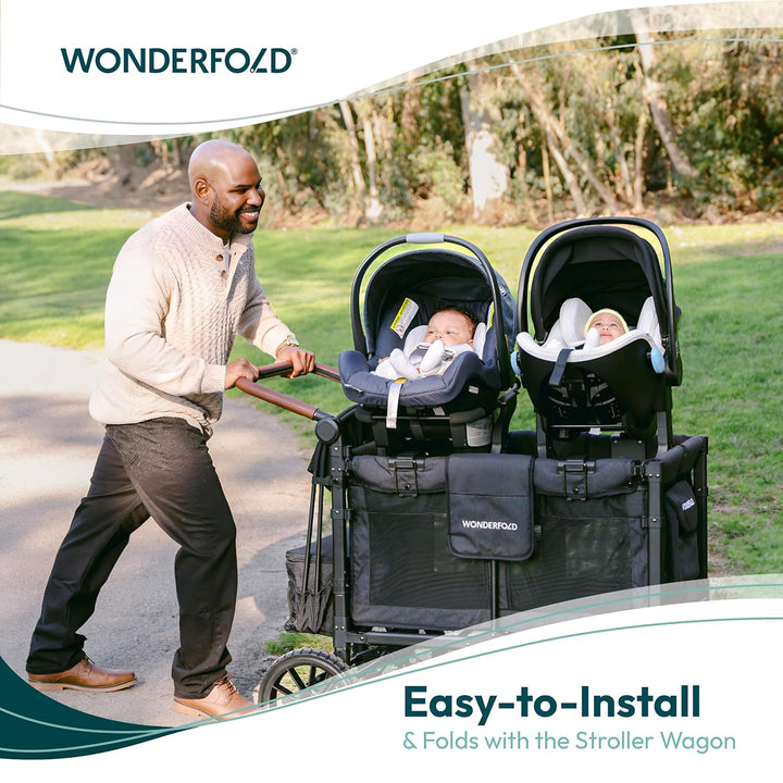 WonderFold KinderVan W2 Serie Autositz-Adapter: Sichere Befestigung der Babyschale für Baby und ein