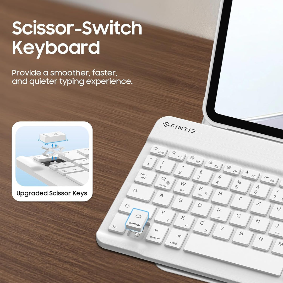 FINTIE Hülle mit Tastatur für iPad A16 11 Generation/10 Gen (11/10.9 Zoll, 2025/2022), 7-farbige Hin