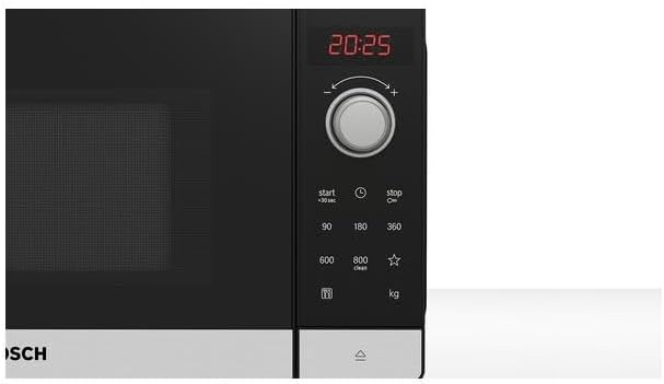 Bosch FFL023MS2 Serie 2 Mikrowelle, 26 x 44 cm, 800 W, Drehteller 27 cm, Türanschlag Links, AutoPilo