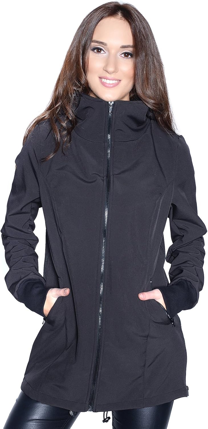 Mija - 3in1 Tragejacke für Babytrage, Umstandsjacke, Jacke Softshell 4068 XL Schwarz, XL Schwarz