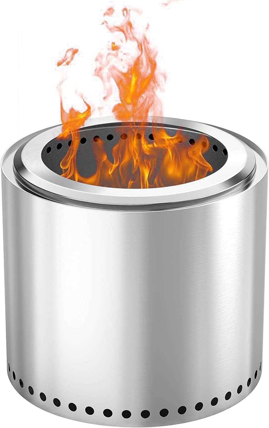 Onlyfire Outdoor Feuerschale aus Edelstahl, Holzbefeuerte Feuerstelle für Terrasse, Garten Camping 3