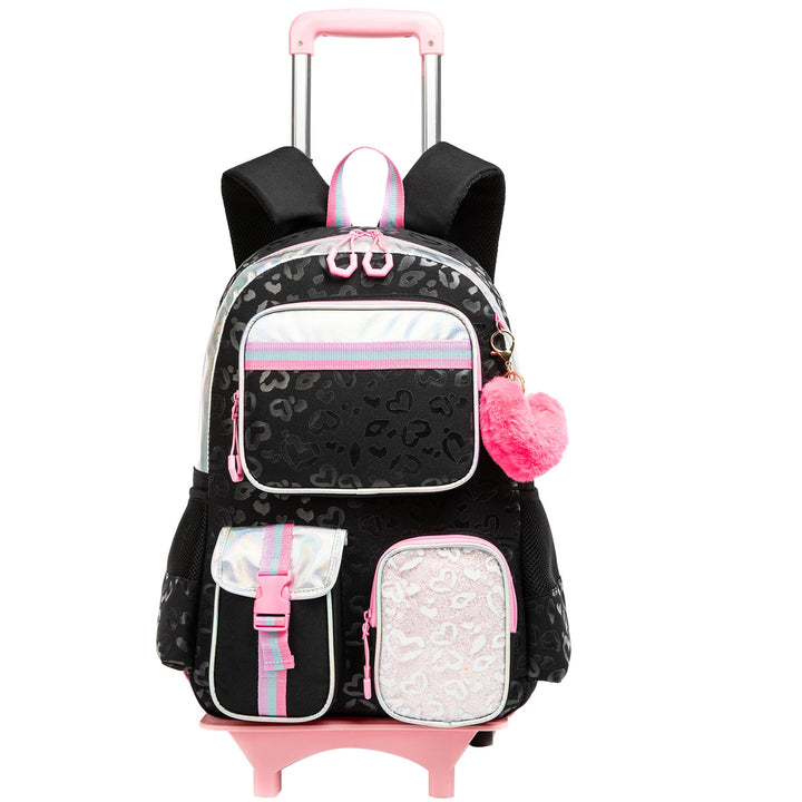HTgroce Schulranzen mit Rollen für Mädchen Trolley Rucksack schultrolleys Schulrucksack Kinderkoffer