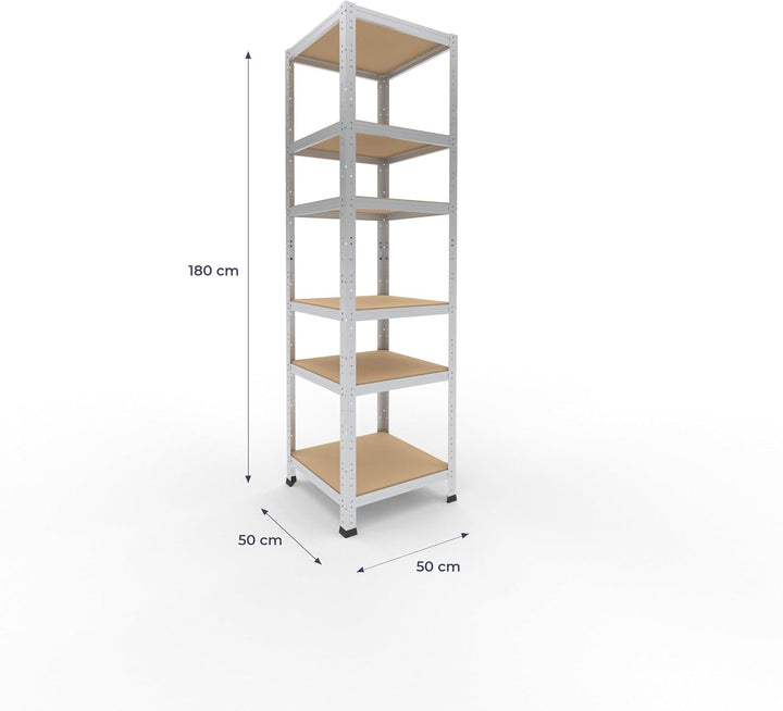 shelfplaza® 180x50x50cm Home Schwerlastregal verzinkt/Metallregal mit 6 Böden/Kellerregal Metall, Ga