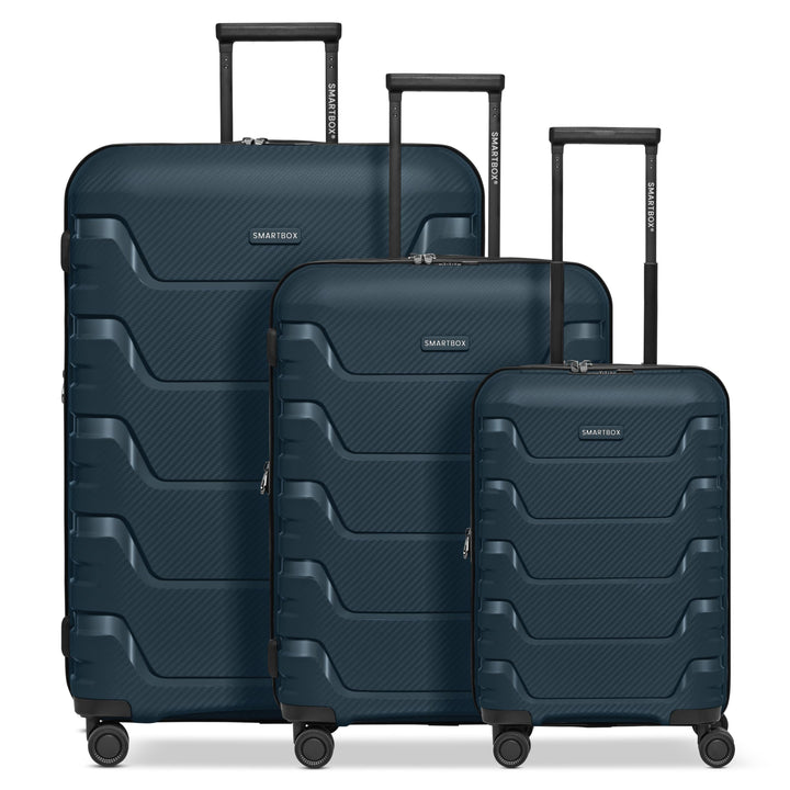 Smartbox Hartschalen Koffer-Set 3-teilig | mit Dehnfalte erweiterbar um 3 cm | aus hochwertigem, lei