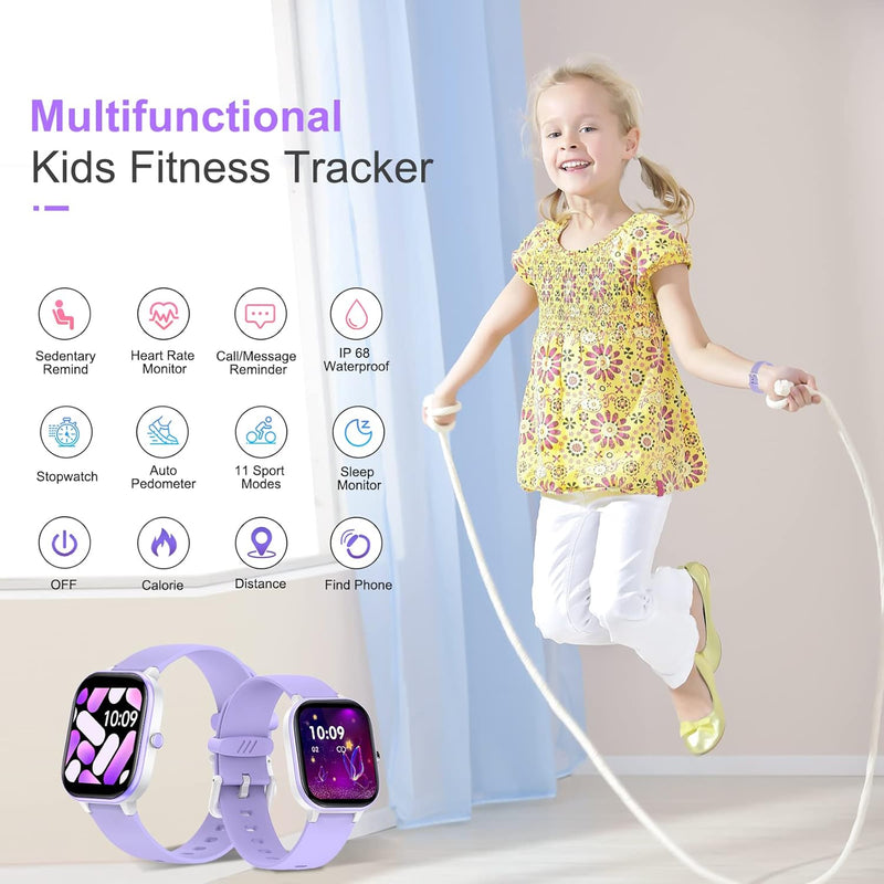 HENGTO Fitness Tracker für Kinder, IP68 wasserdichter Aktivitäts Tracker, Schrittzähler, Herzfrequen