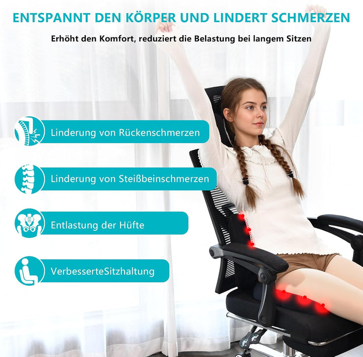 FLORICH Auto Sitzkissen und Lendenkissen Memory Foam Schreibtischstuhl Kissen Ergonomisches Sitzkiss
