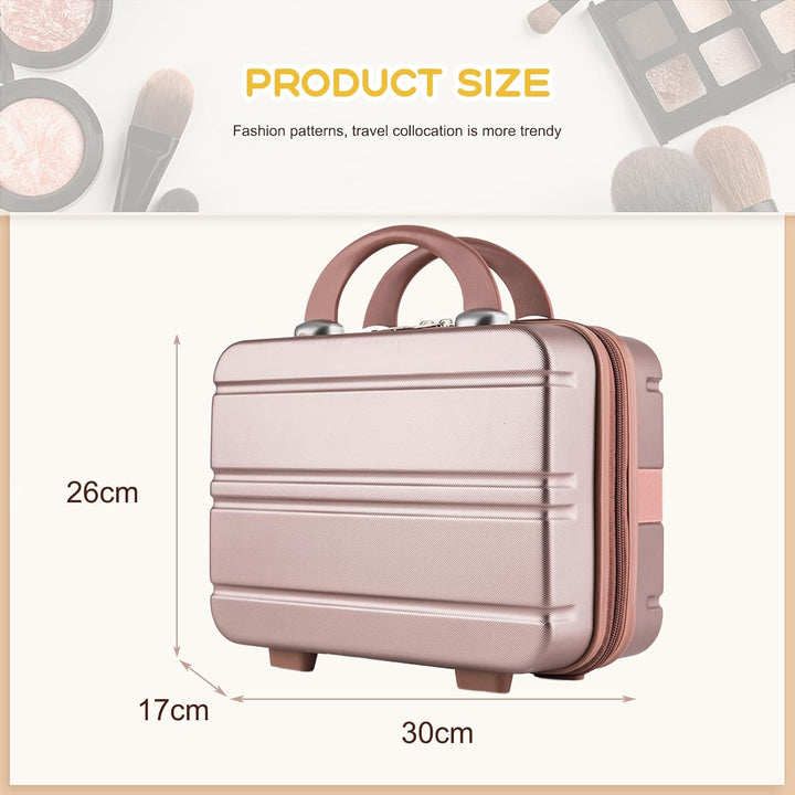 Balakaka Kosmetikkoffer Hartschale Damen, Handgepäck Kosmetikkoffer mit Gummiband und Reissverschlus