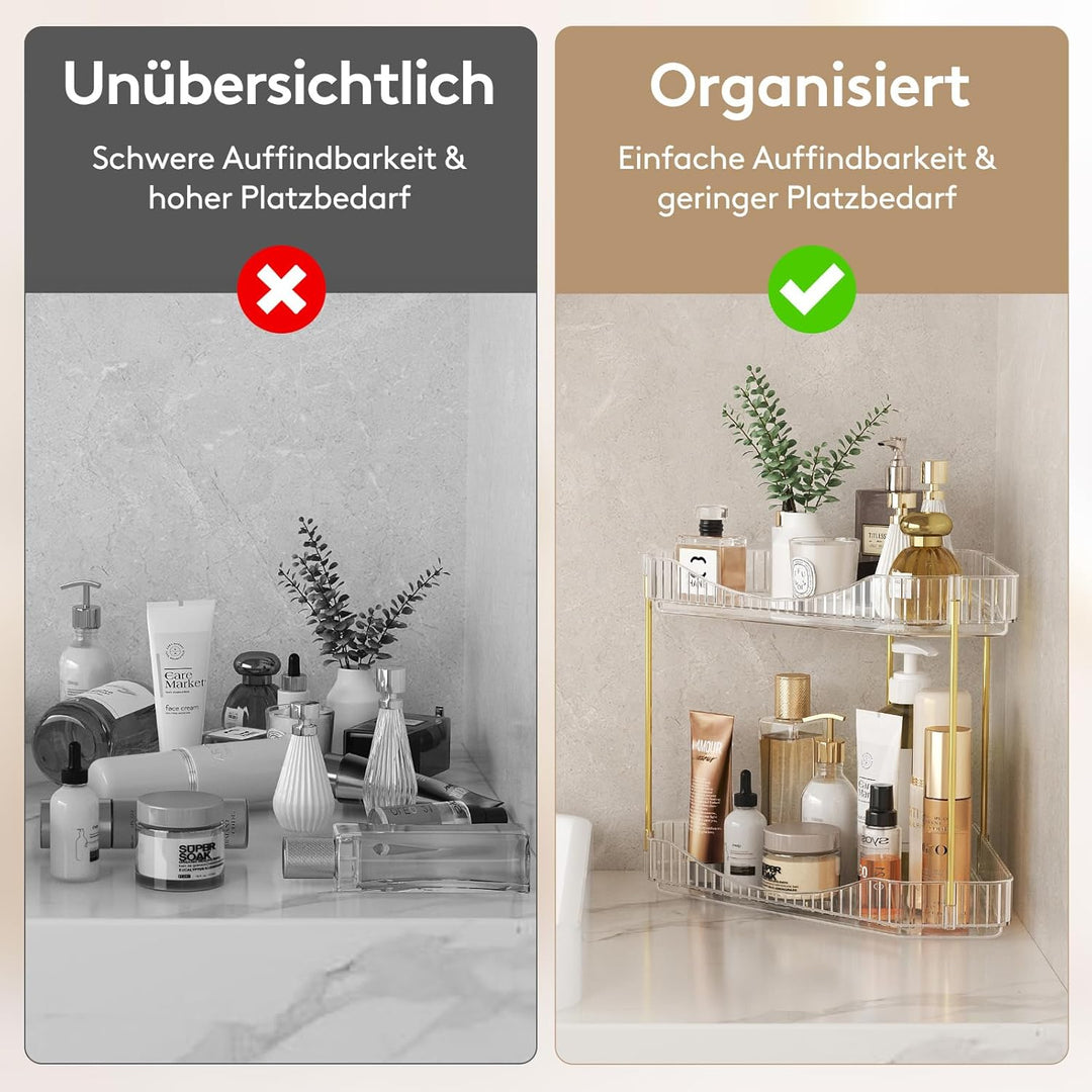 Lifewit Make Up Organizer, Schminktisch Organizer, Stabil Eck-Mehrzweck-Regal für Parfüm/Hautpflegem