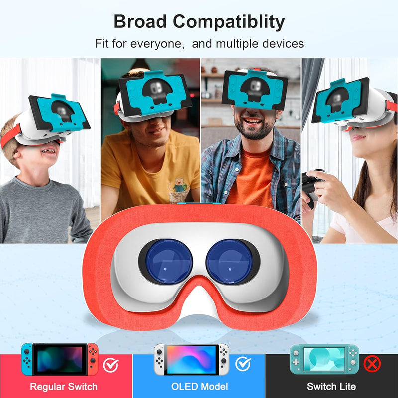 DEVASO VR Brille für Nintendo Switch/Switch OLED mit einstellbaren HD-Linsen, 3D VR (Virtual Reality