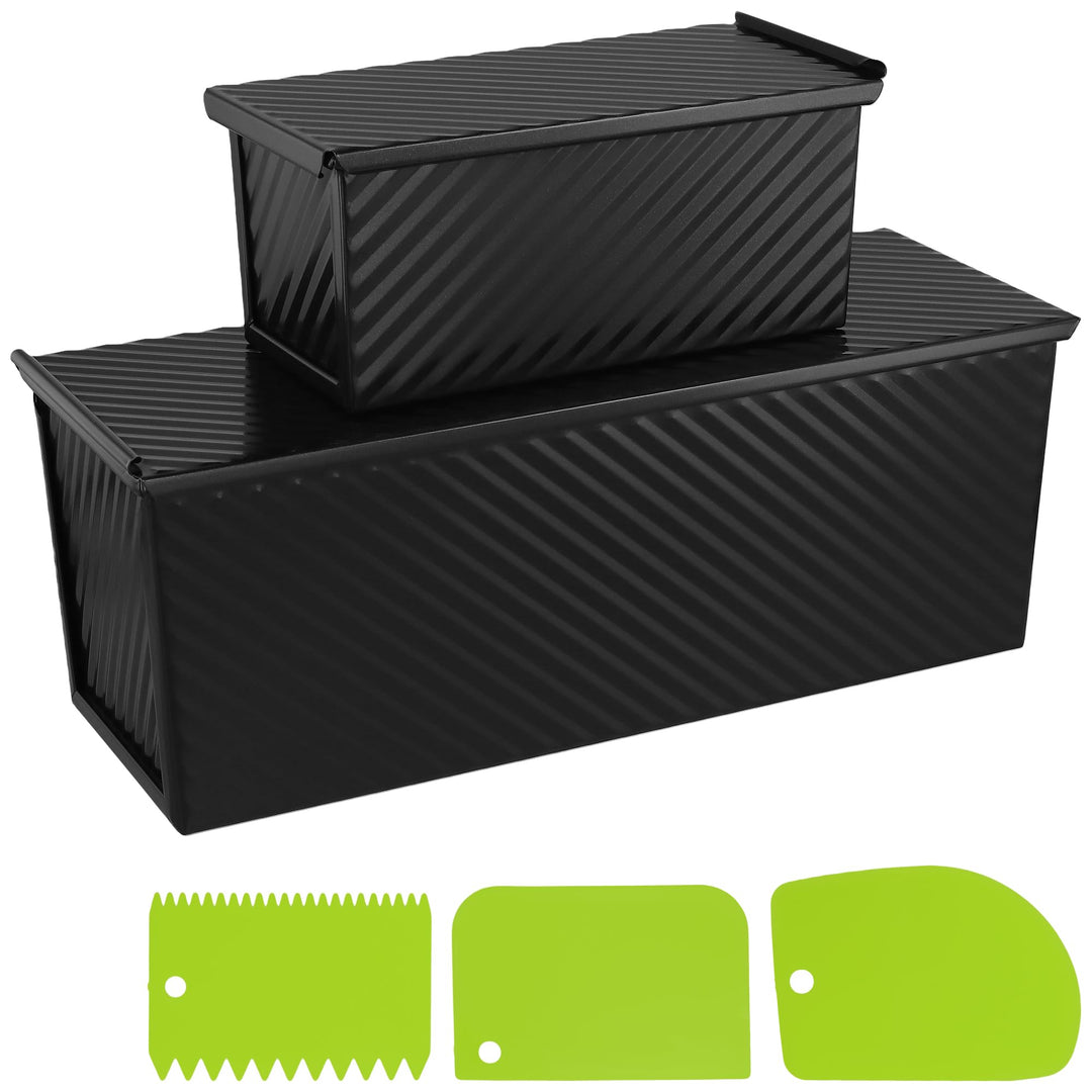 Toastbrot Backform mit Deckel 1000g & 230g, mit Silikonspatel | CHIHEUNG 2 Stück Toast Brotbackform,