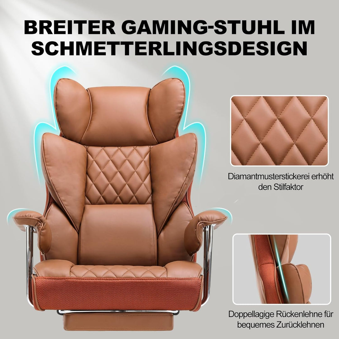 GTPLAYER Gaming Stuhl, Bürostuhl mit Taschenfeder-Lendenwirbelstütze, breiter Büro-Computersessel mi