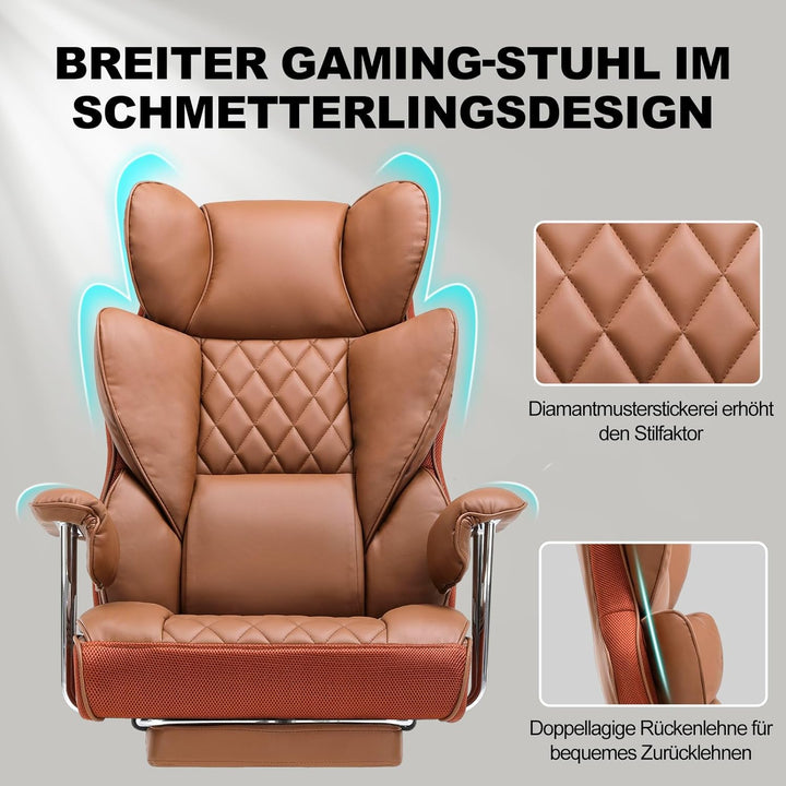 GTPLAYER Gaming Stuhl, Bürostuhl mit Taschenfeder-Lendenwirbelstütze, breiter Büro-Computersessel mi
