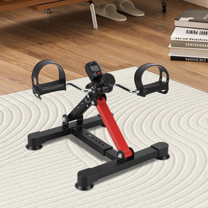 Mini Heimtrainer Beintrainer mit LCD-Monitor, Faltbar, Arm- und Beintrainer Fitnessgerät für Zuhause