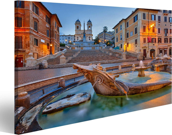 Bild Bilder auf Leinwand Spanische Schritte bei Dämmerung in Rom Italien Italien Wandbild Poster Lei