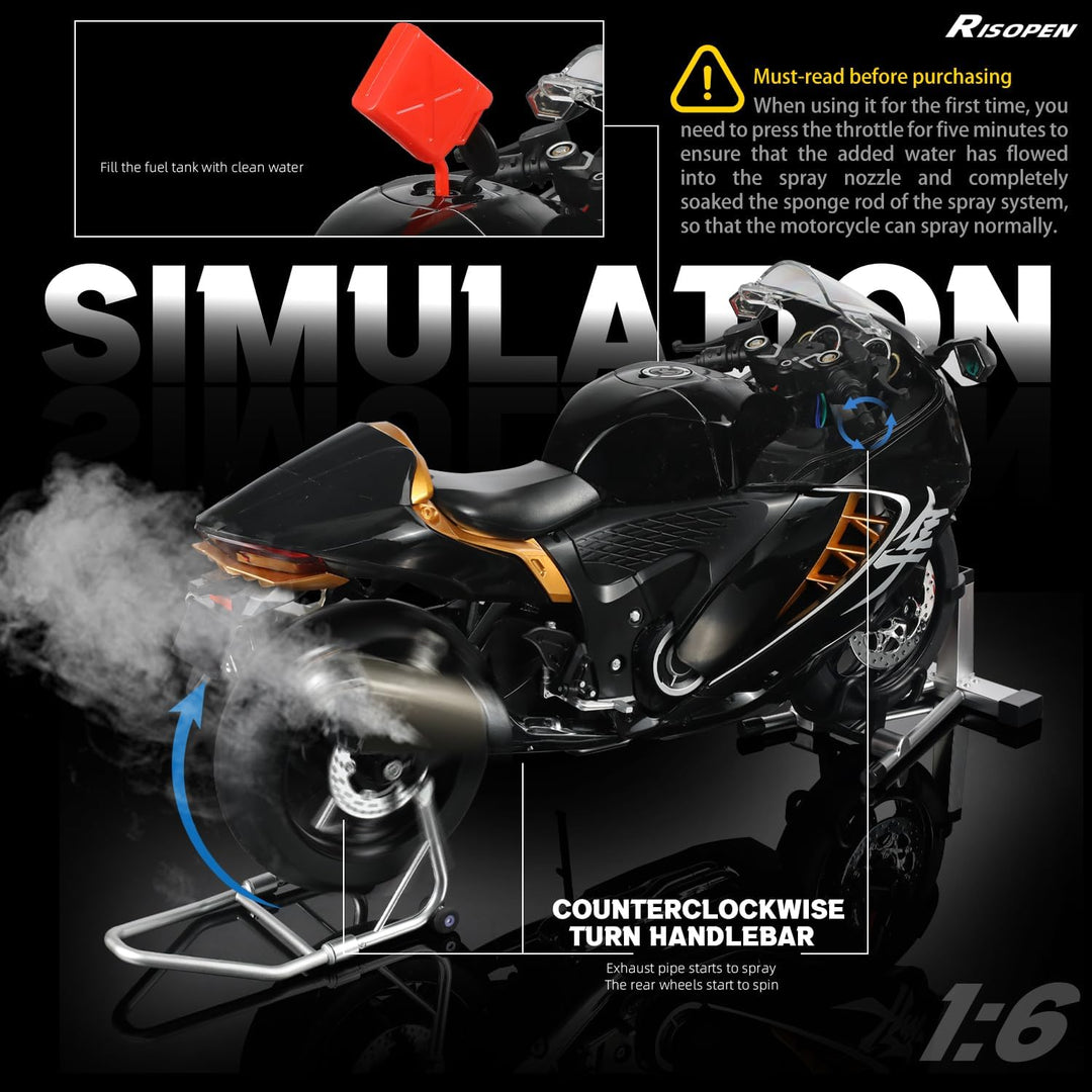 1:6 Motorradmodell Mj057-schwarz, Mj057-schwarz