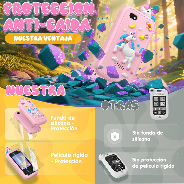 Fippesax Kinder Handy Smartphone Spielzeug, Kinderkamera 2,8" Touchscreen Handy für Mädchen Jungen,