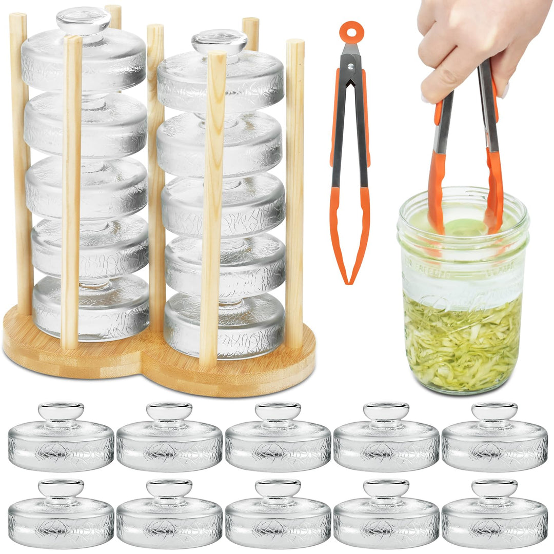 Artcome Gärgewichte aus Glas mit einfachem Griff und einzigartigem Textur-Design für grosse Einmachg