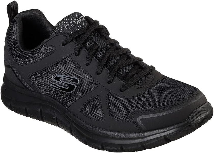 Skechers Herren Sneaker Sportschuhe 39 EU Black Leather Mesh Pu Red Trim, 39 EU Black Leather Mesh P