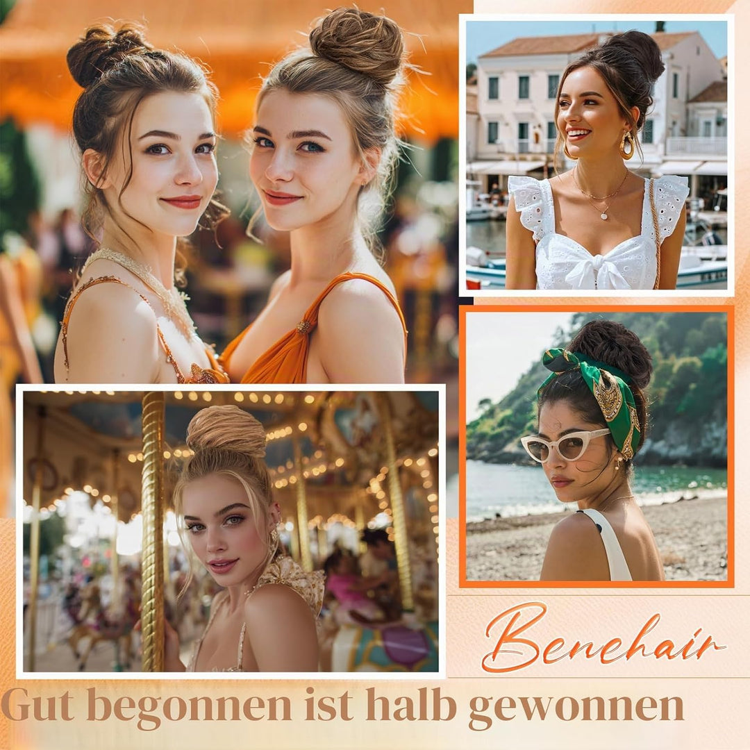 Benehair Scrunchies Hochsteckfrisur, 45g Gemischtes Haar Haargummi Hochsteckfrisuren, Perücke Echtha