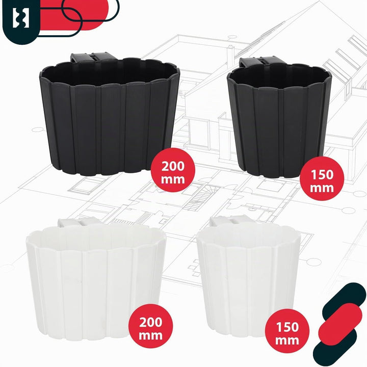KOTARBAU® 6er Set Blumentopf Hängend - Pflanzkübel - 20 x 14 cm H: 13 cm Anthrazit - Übertopf Kunsts
