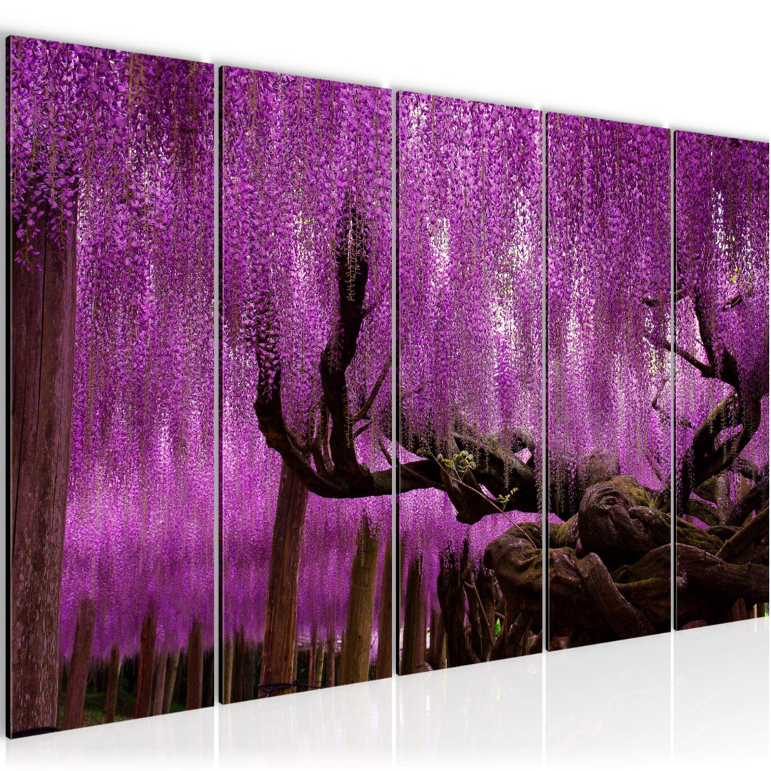 Runa Art Bild Wald Landschaft Wandbilder auf Vlies Leinwand 5 Teilig Wanddekoration Schlafzimmer Woh