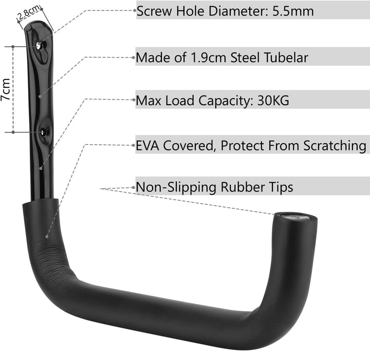 pipabiba Robuste Garagen-Aufbewahrungshaken, Gartenwerkzeuge, Aufbewahrung, Utiltiy-Aufhänger, Wandh