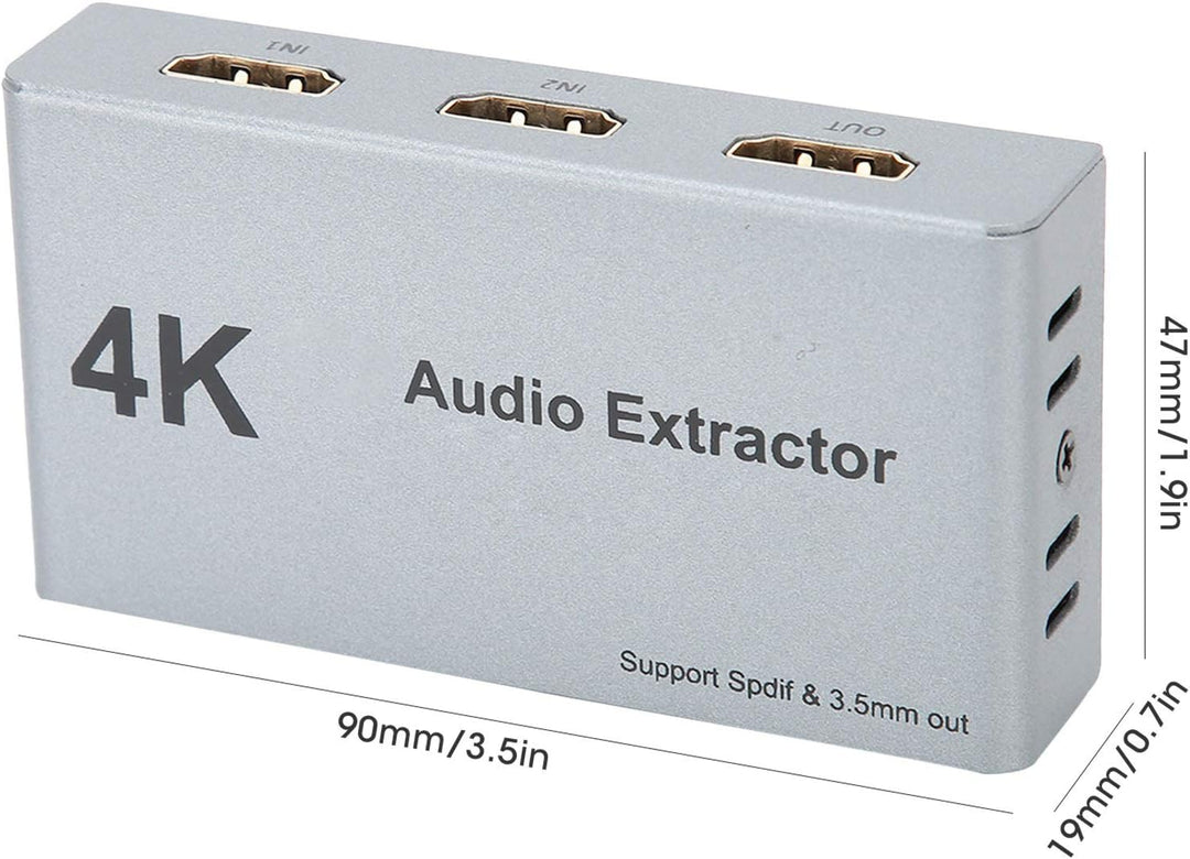 ASHATA HDMI-Schalter 4K HDMI-Splitter, 2 in 1 Out 2 x 1 HDMI Audio Extractor-Verteiler, 2 zu 1 HDMI