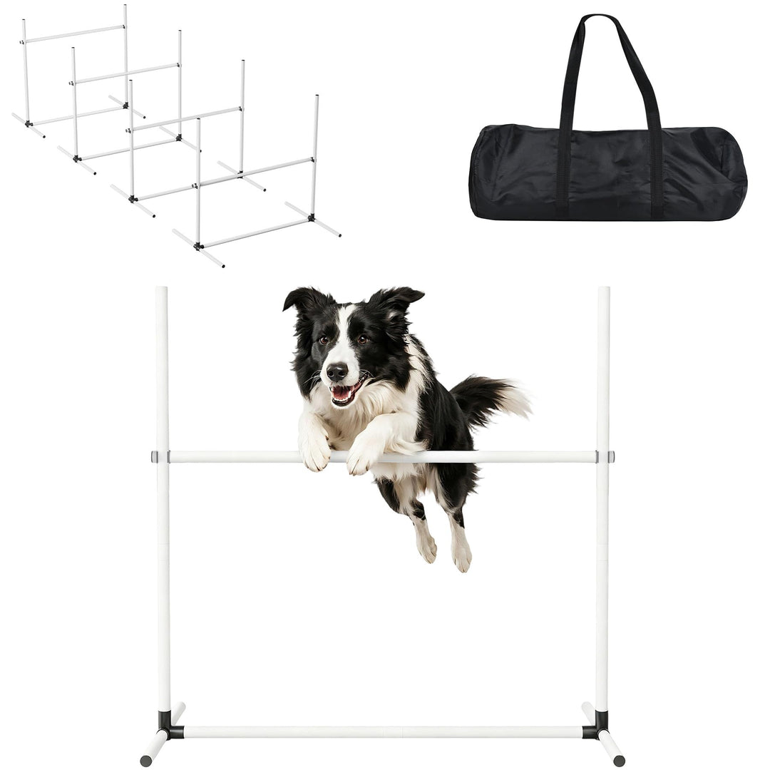 Froadp Agility Set 4X Hürden für Hunde Hürdenset Slalom Stangen Höhenverstellbar Agility Ausrüstung