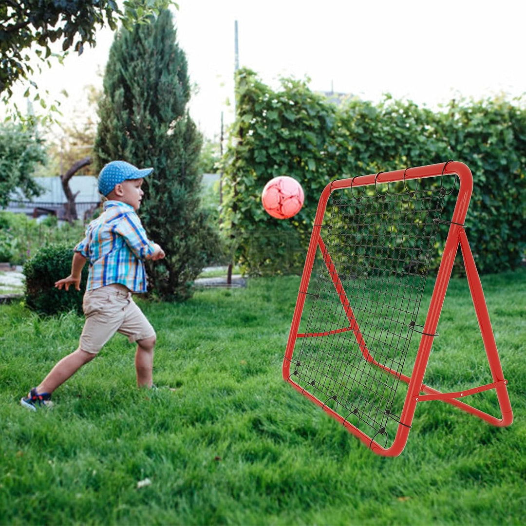 Fussball Rebounder Netz Fussball Tor Rückprallwand Netz Faltbar Kicker Fussballtor, 4 Verstellbare S
