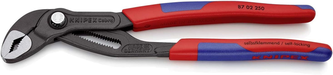 KNIPEX Zangenschlüssel (250 mm) 86 05 250 &amp; 87 02 250 SB Cobra® Hightech-Wasserpumpenzange grau atra