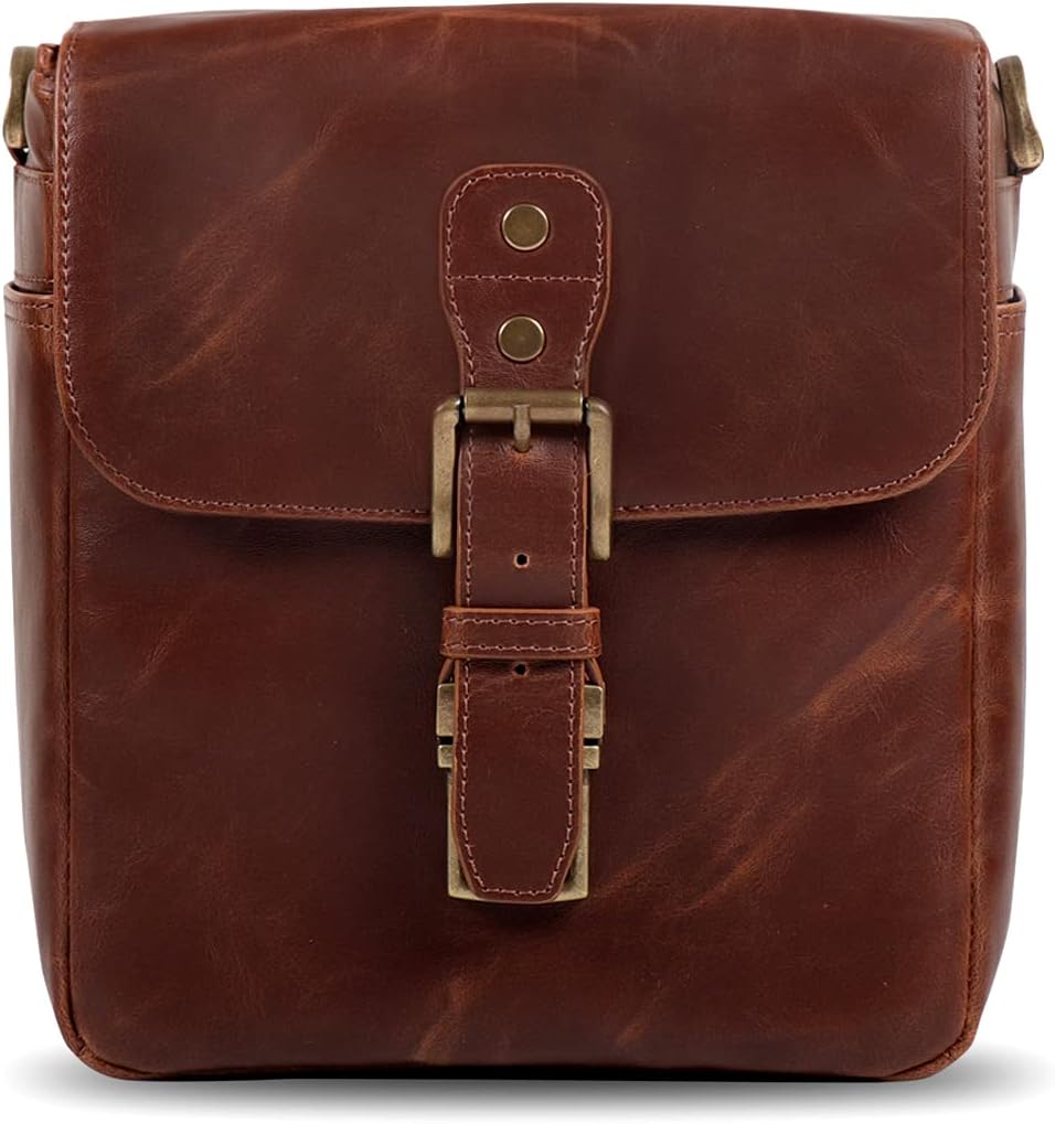 MegaGear MG1523 Kameratasche - Kuriertasche aus Leder für Spiegellose, Sofortbild - und DSLR Kameras