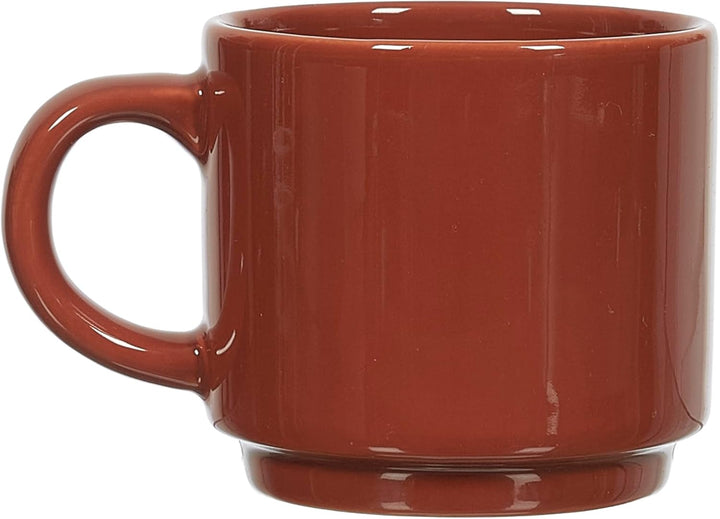 HOME DECO FACTORY, KA0500, Plain Mug Set of 4 with Holder, Durable Ceramic, Elegant and Practical De