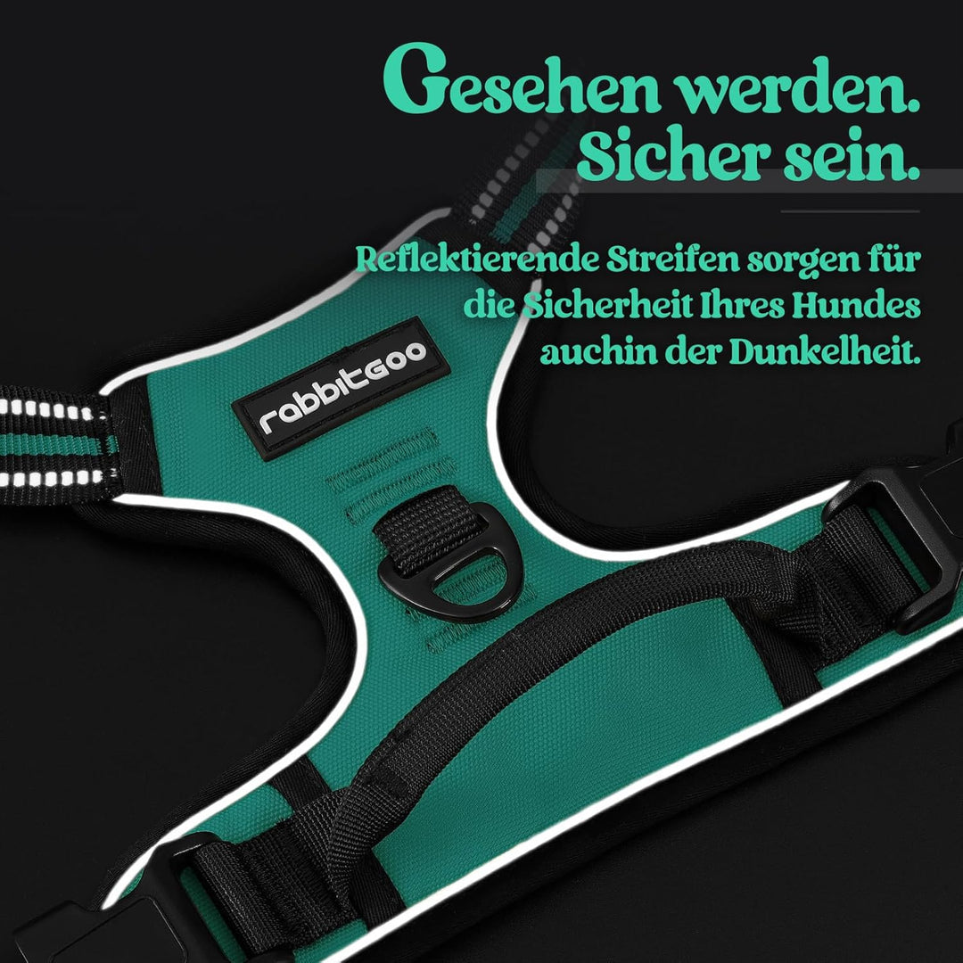 rabbitgoo Hundegeschirr Mittelgrosse Hunde Anti Zug Geschirr Hund mit Kontrolle No Pull Verstellbar