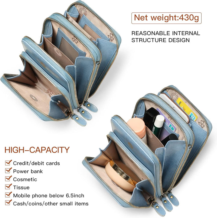 SENDEFN Handytasche zum Umhängen - Handy Umhängetasche Damen Handytasche Leder Handytasche mit Geldb