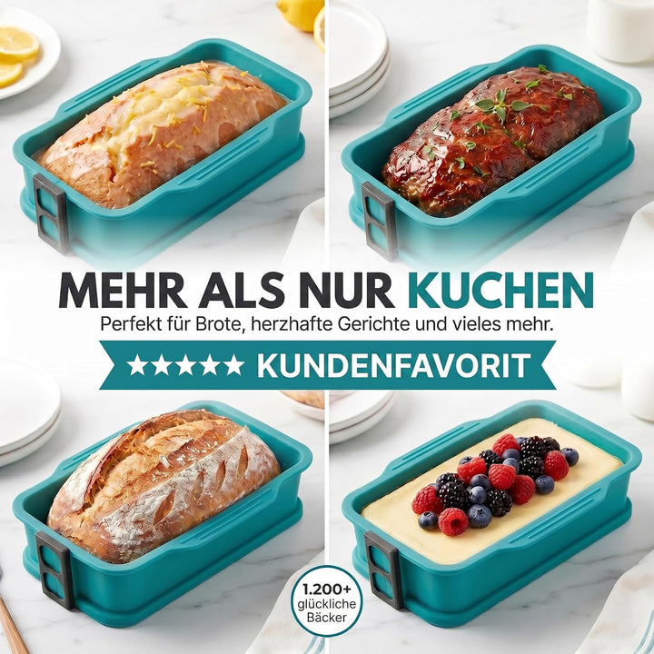 GOODS+GADGETS Silikon Springform Antihaftbeschichtete Kuchen Backform (Kastenform), Kastenform