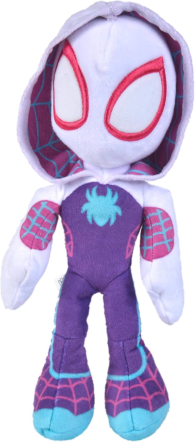 Simba 6315875810X12 - Disney Marvel Spidey, 25cm Plüschfigur mit Glow in The Dark Augen &amp; 6315875811